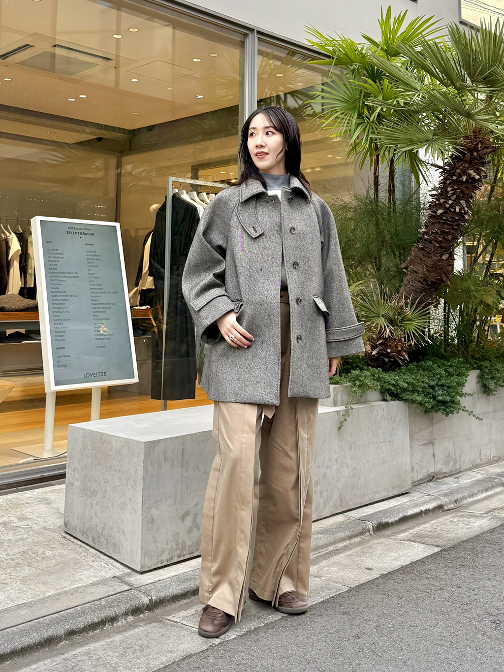 LOVELESS ファー付きカーディガン サイズ1 グレー ラブレスのLOVELESS 